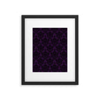 Black Damask Pattern 2- Aubergine Purple Framed Art Print Gallery Image 6