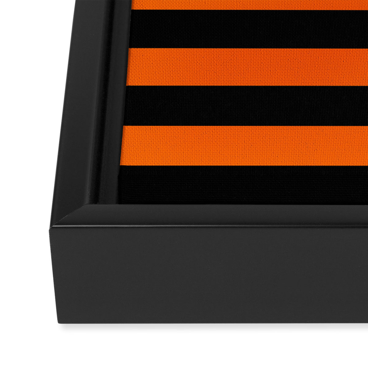 Black & Orange Stripes Framed Canvas Print Gallery Image 3