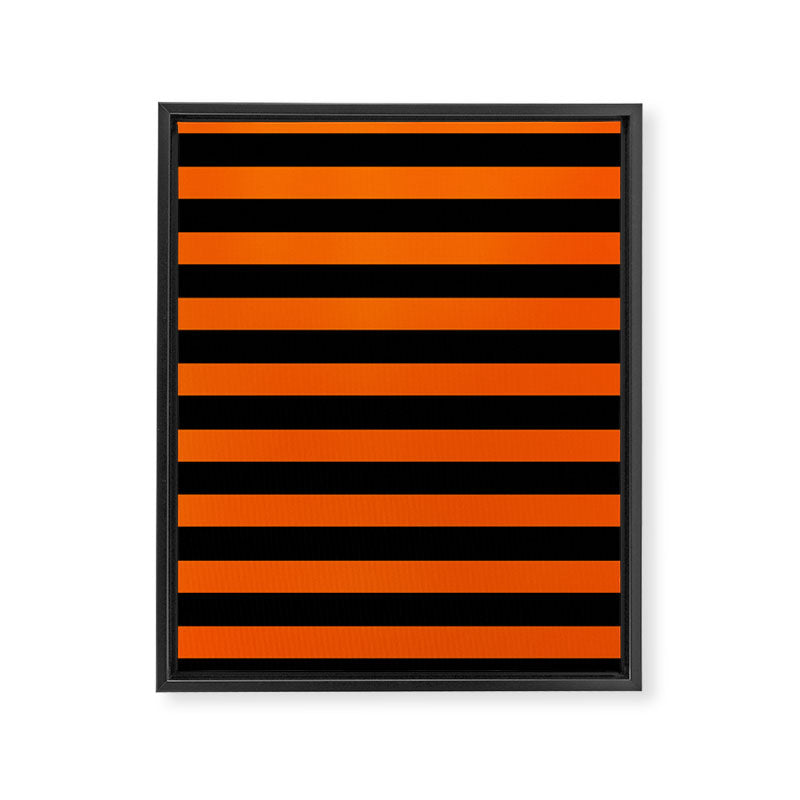 Black & Orange Stripes Framed Canvas Print Gallery Image 6