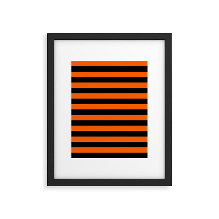 Black & Orange Stripes Framed Art Print Gallery Image 1