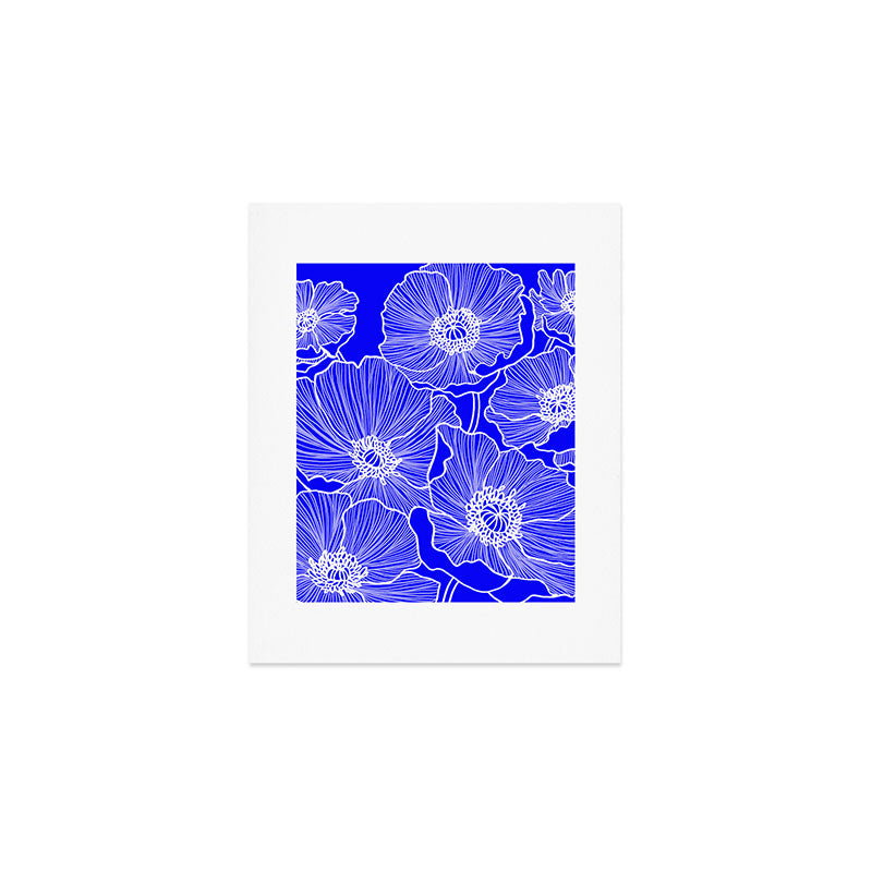 Cobalt Poppies Art Print Gallery Image 1