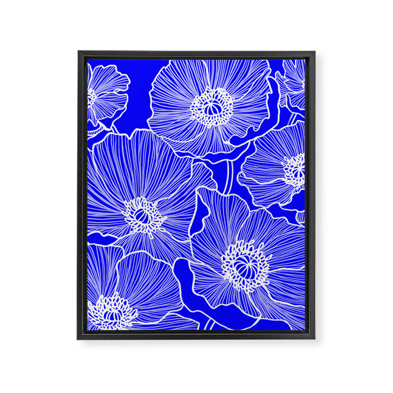 Cobalt Poppies Framed Canvas Print Gallery Image 8