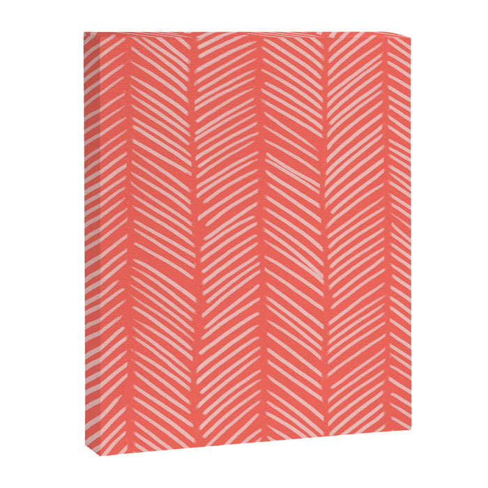 Coral Herringbone Canvas Print Gallery Image 1