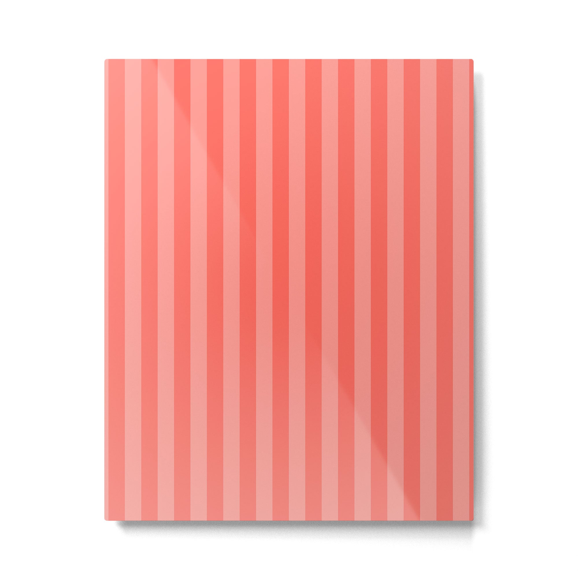 Coral Pink Thin Vertical Stripes Metal Print Gallery Image 6