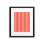 Coral Pink Thin Vertical Stripes Framed Art Print Gallery Image 6