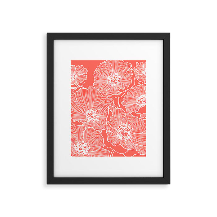 Coral Poppies Framed Art Print Gallery Image 1