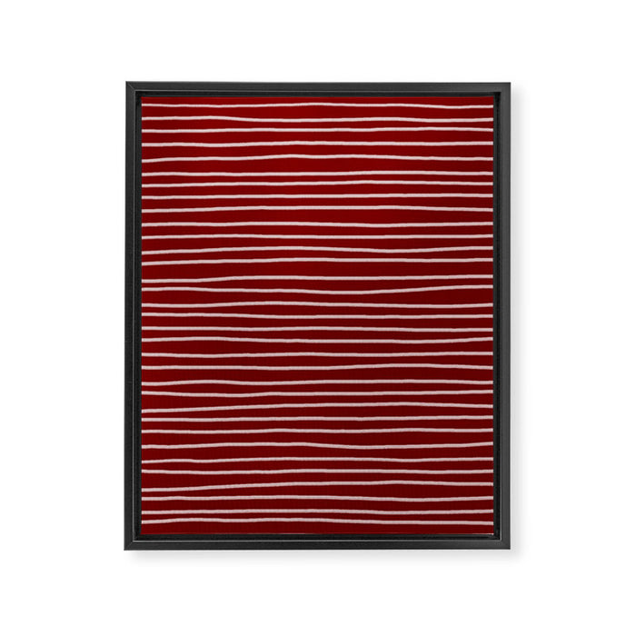 Crimson Pinstripes Framed Canvas Print Gallery Image 1