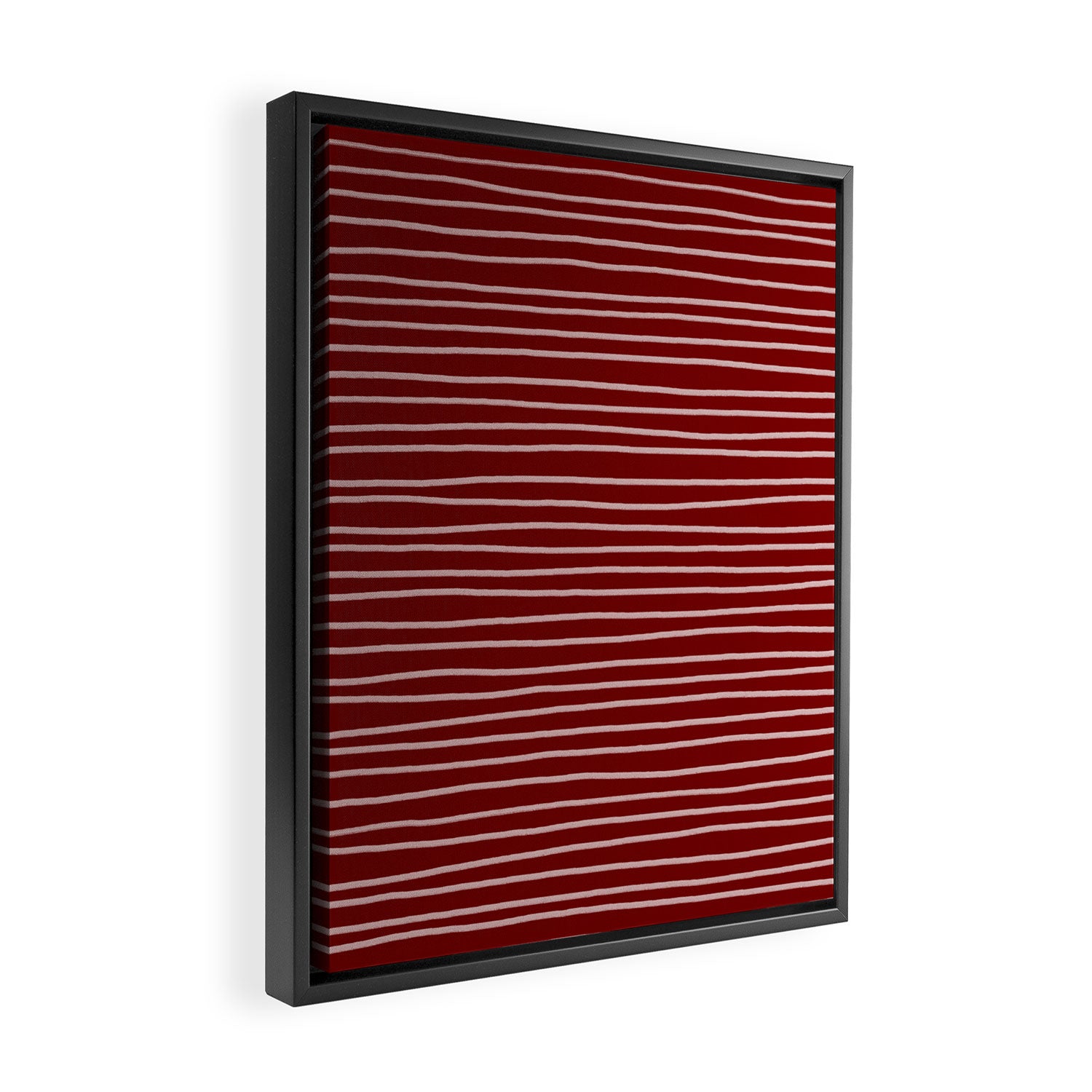 Crimson Pinstripes Framed Canvas Print Gallery Image 2