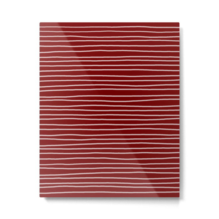 Crimson Pinstripes Metal Print Gallery Image 1