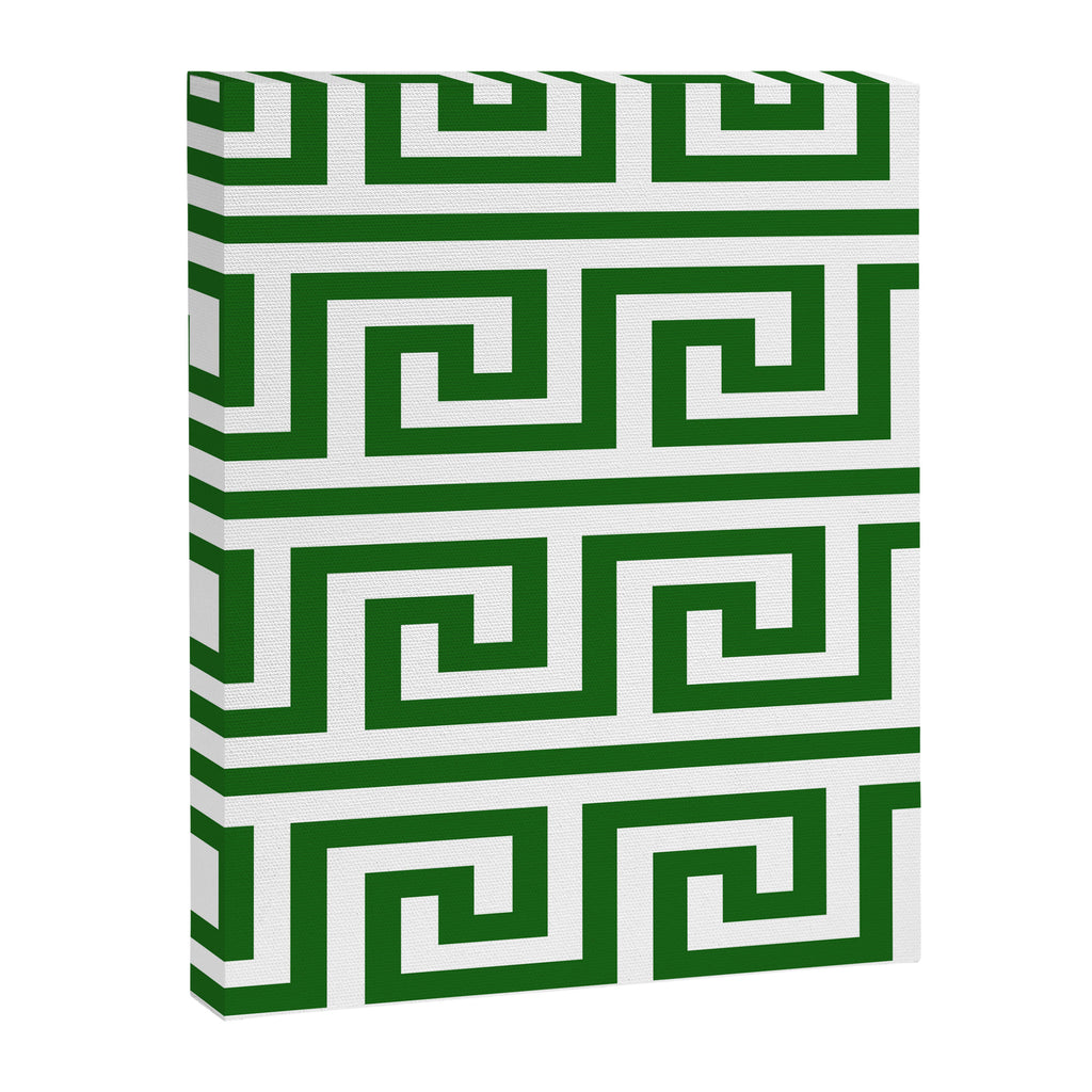 Dark Emerald Greek Key Canvas Print Gallery Image 8