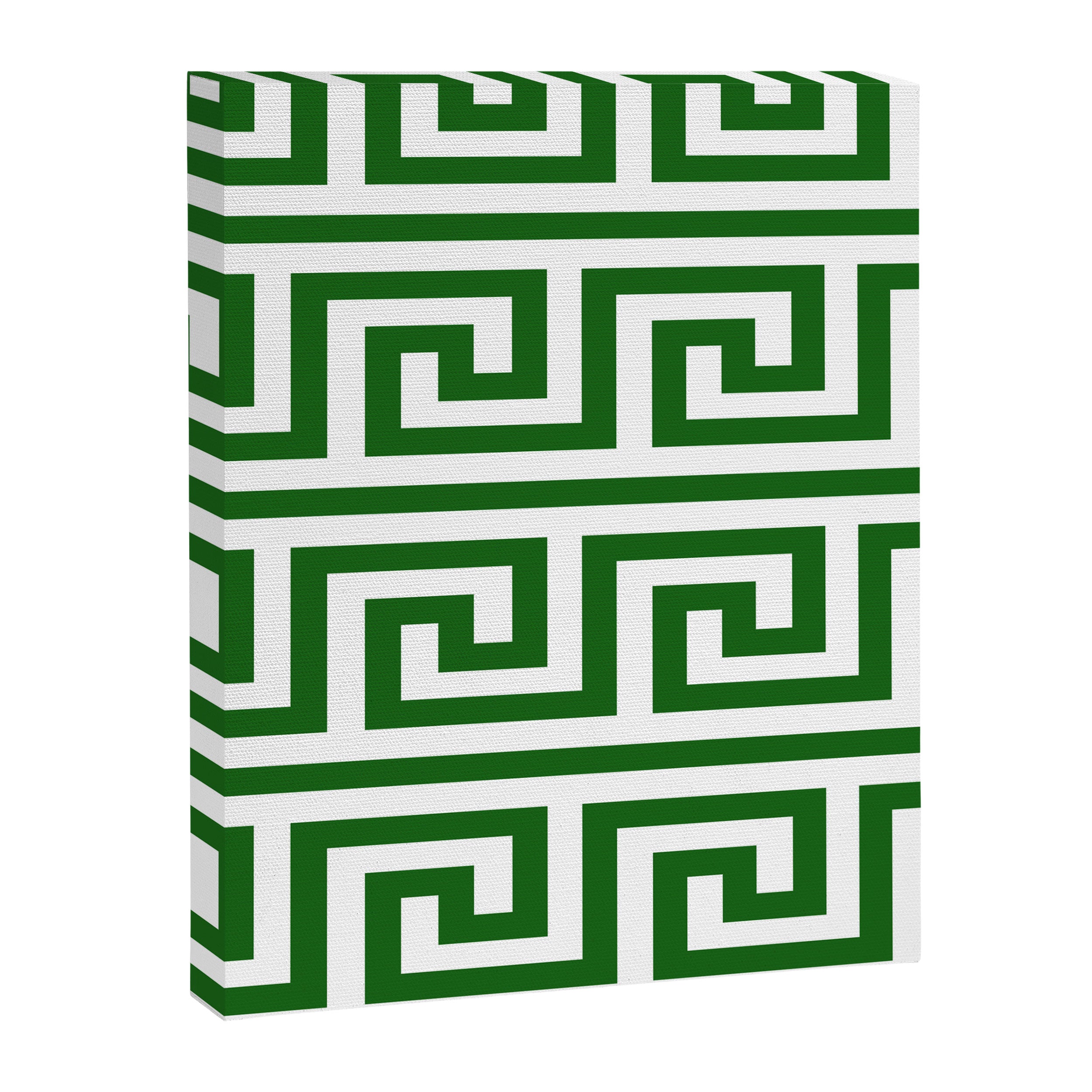 Dark Emerald Greek Key Canvas Print Gallery Image 8
