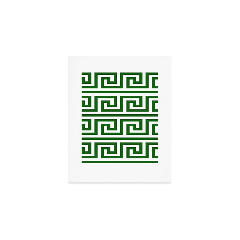 Dark Emerald Greek Key Art Print Gallery Image 1