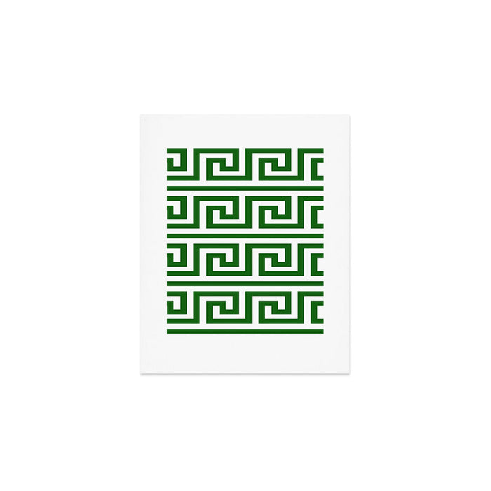 Dark Emerald Greek Key Art Print Gallery Image 1