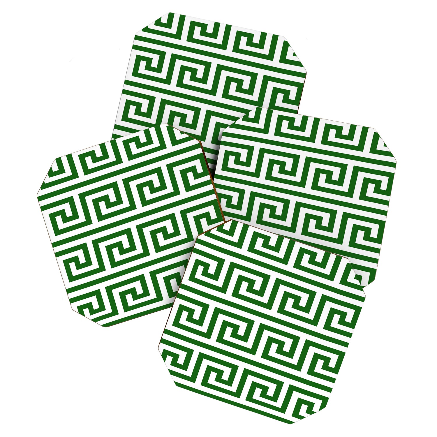 Dark Emerald Greek Key Coaster Gallery Image 1