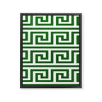 Dark Emerald Greek Key Framed Canvas Print Gallery Image 8