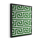 Dark Emerald Greek Key Framed Canvas Print Gallery Image 2