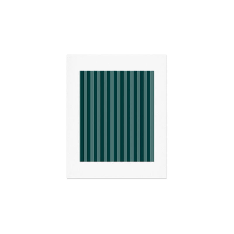Dark Teal Thin Vertical Stripes Art Print Gallery Image 1