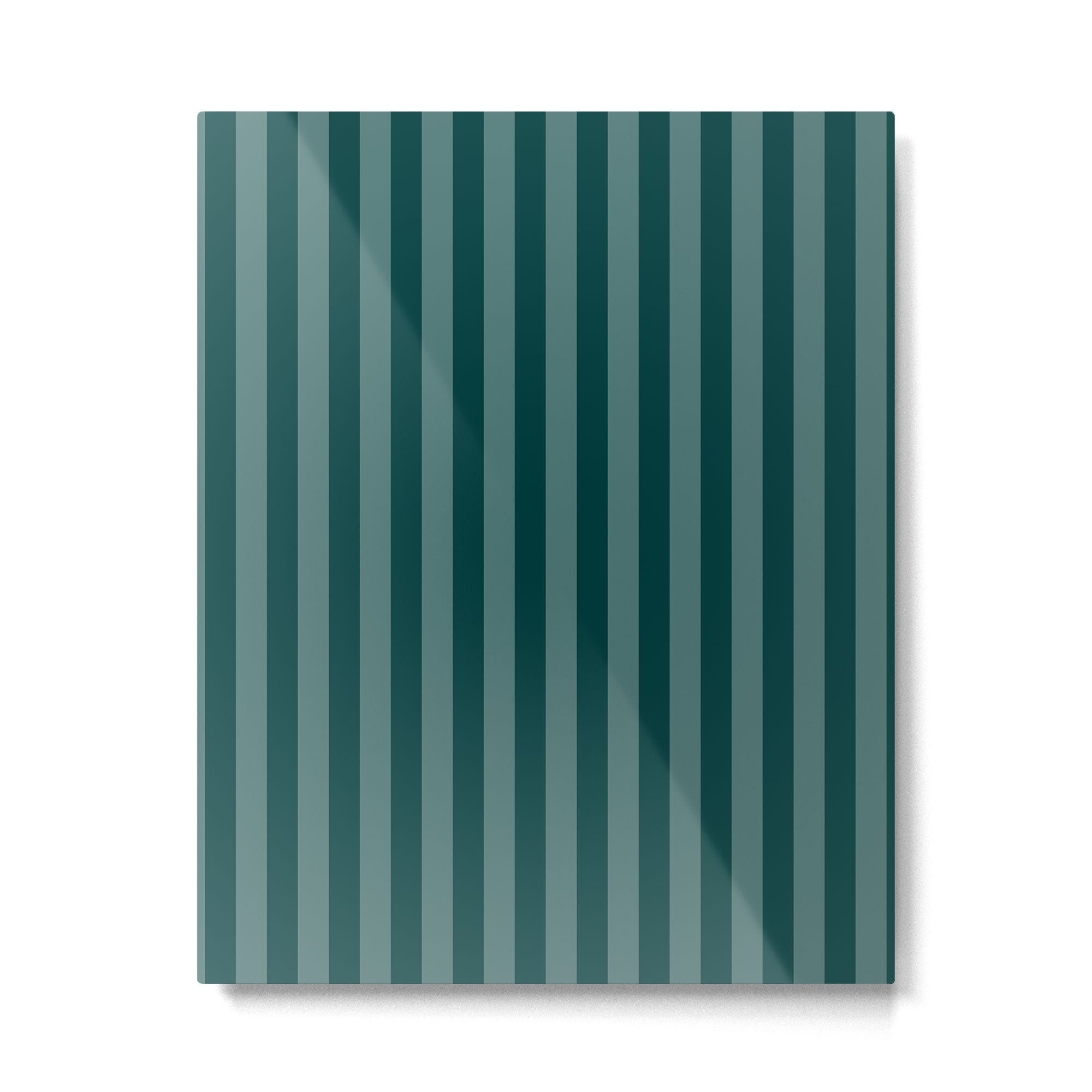 Dark Teal Thin Vertical Stripes Metal Print Gallery Image 6