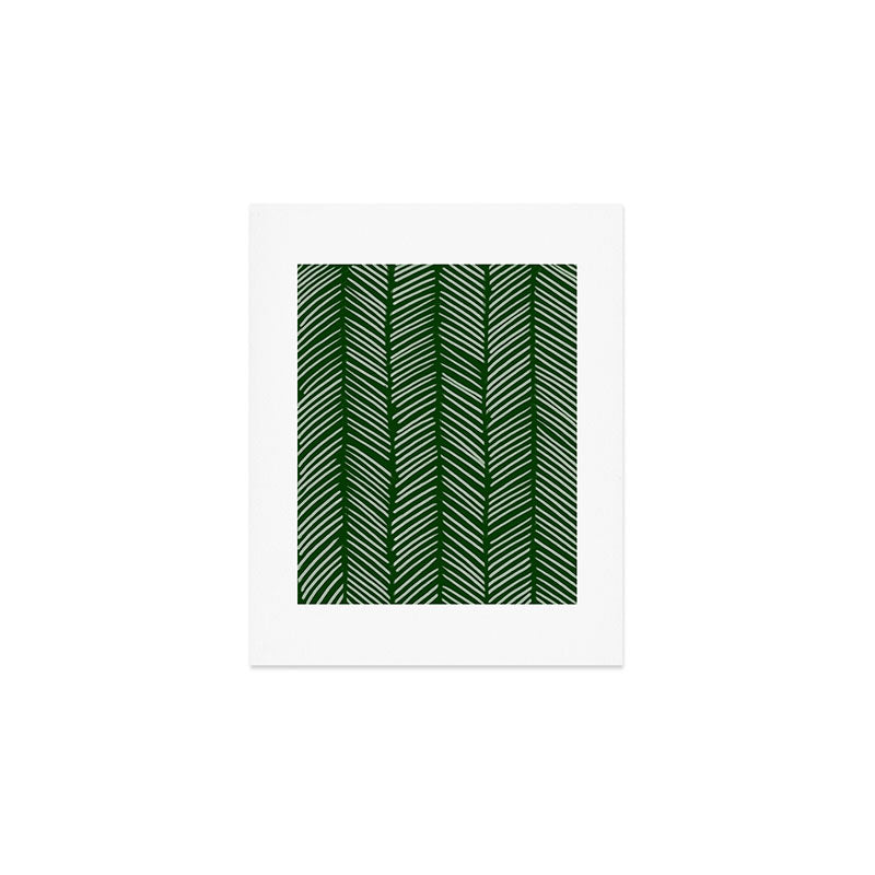 Forest Green Herringbone Art Print Gallery Image 1