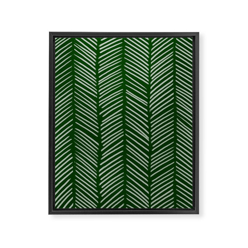 Forest Green Herringbone Framed Canvas Print Gallery Image 8
