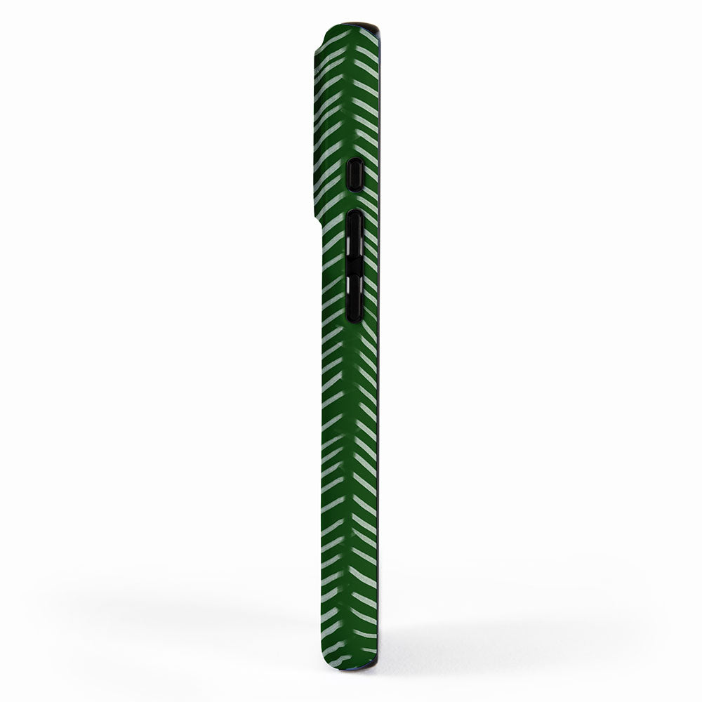 Forest Green Herringbone iPhone Case Gallery Image 2