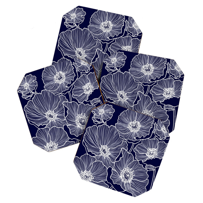 Indigo Poppies Coaster Gallery Image 1