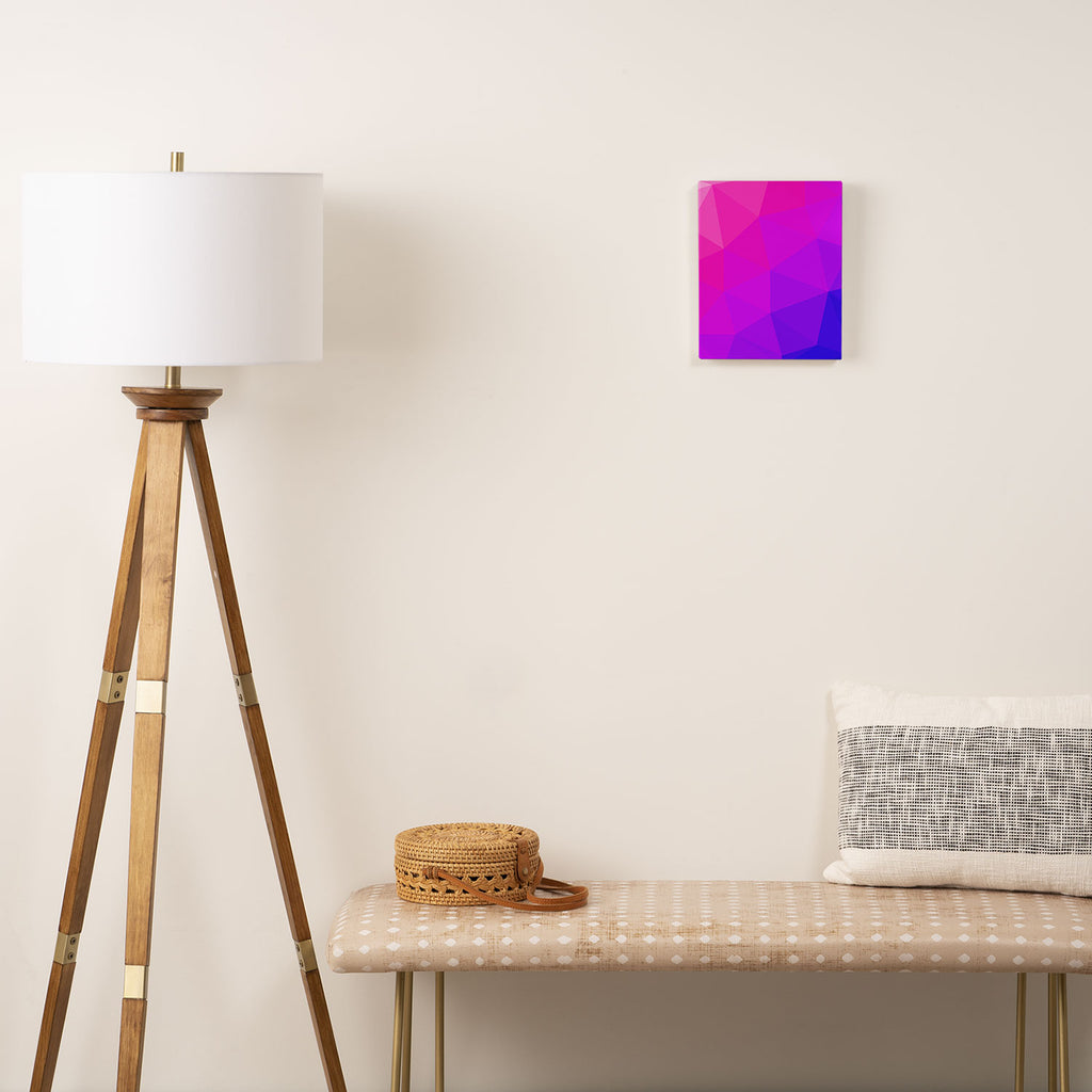 Magenta and Violet Low Poly Pattern Canvas Print Gallery Image 2