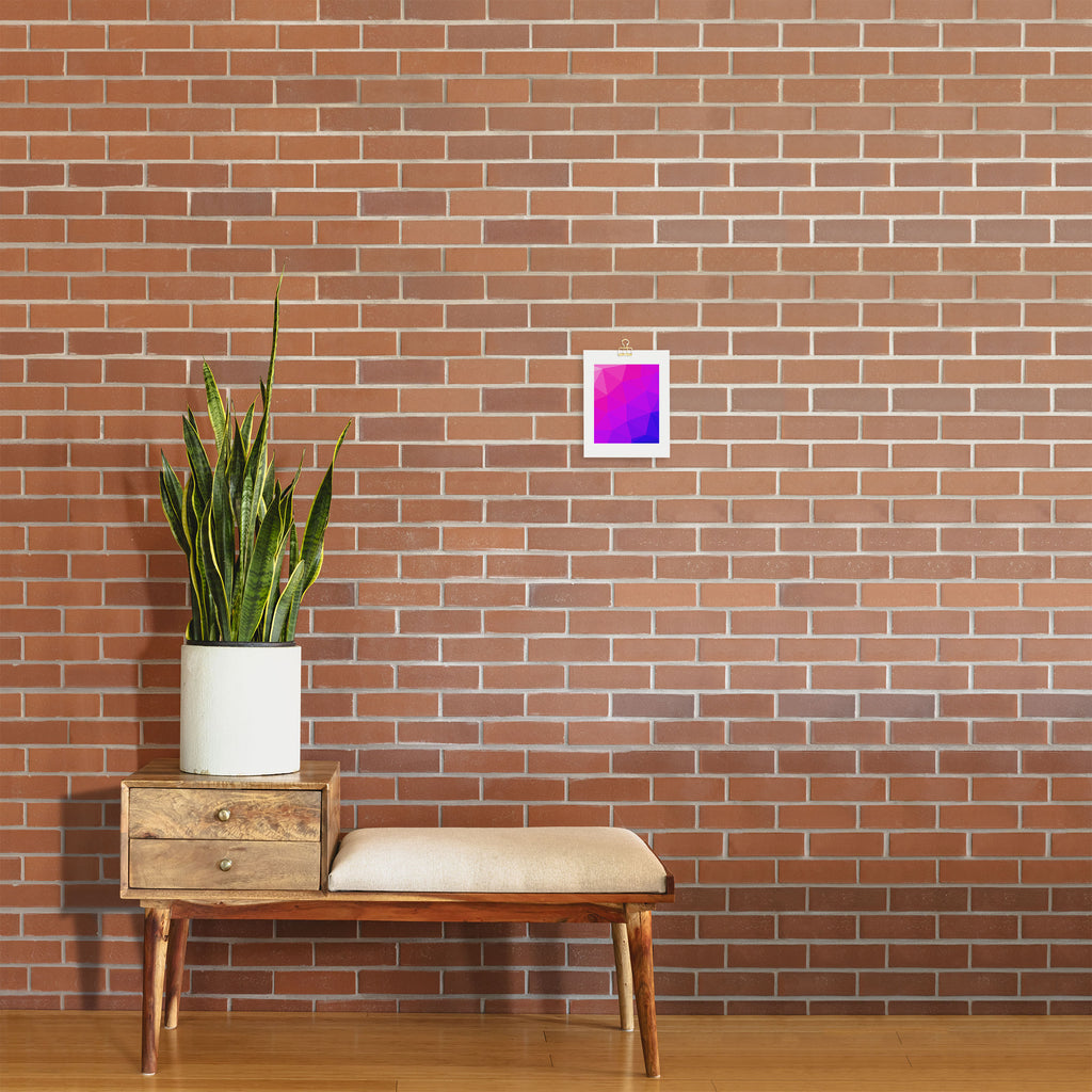 Magenta and Violet Low Poly Pattern Art Print Gallery Image 2