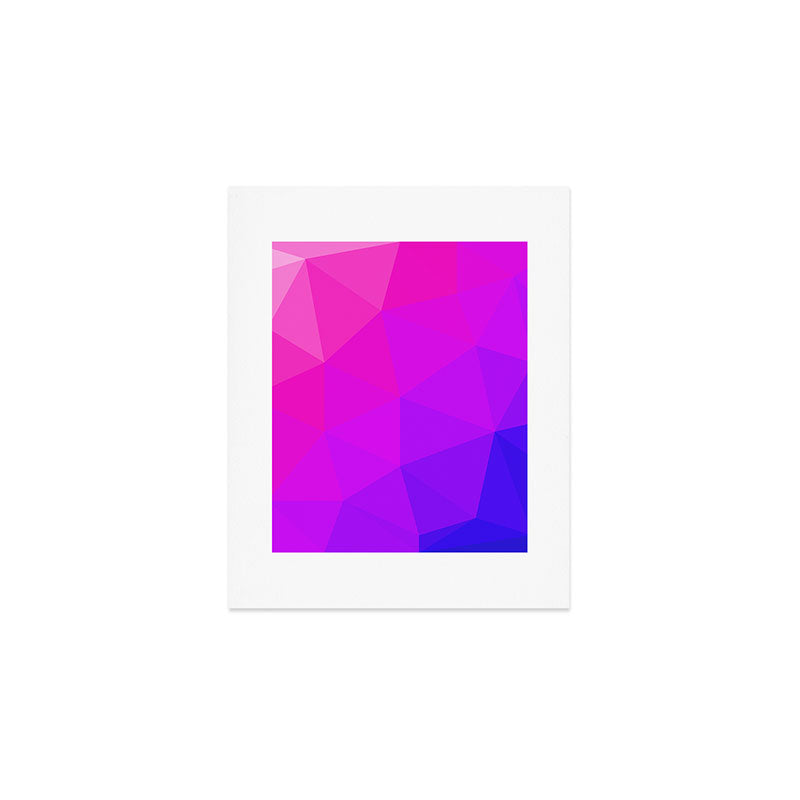Magenta and Violet Low Poly Pattern Art Print Gallery Image 1