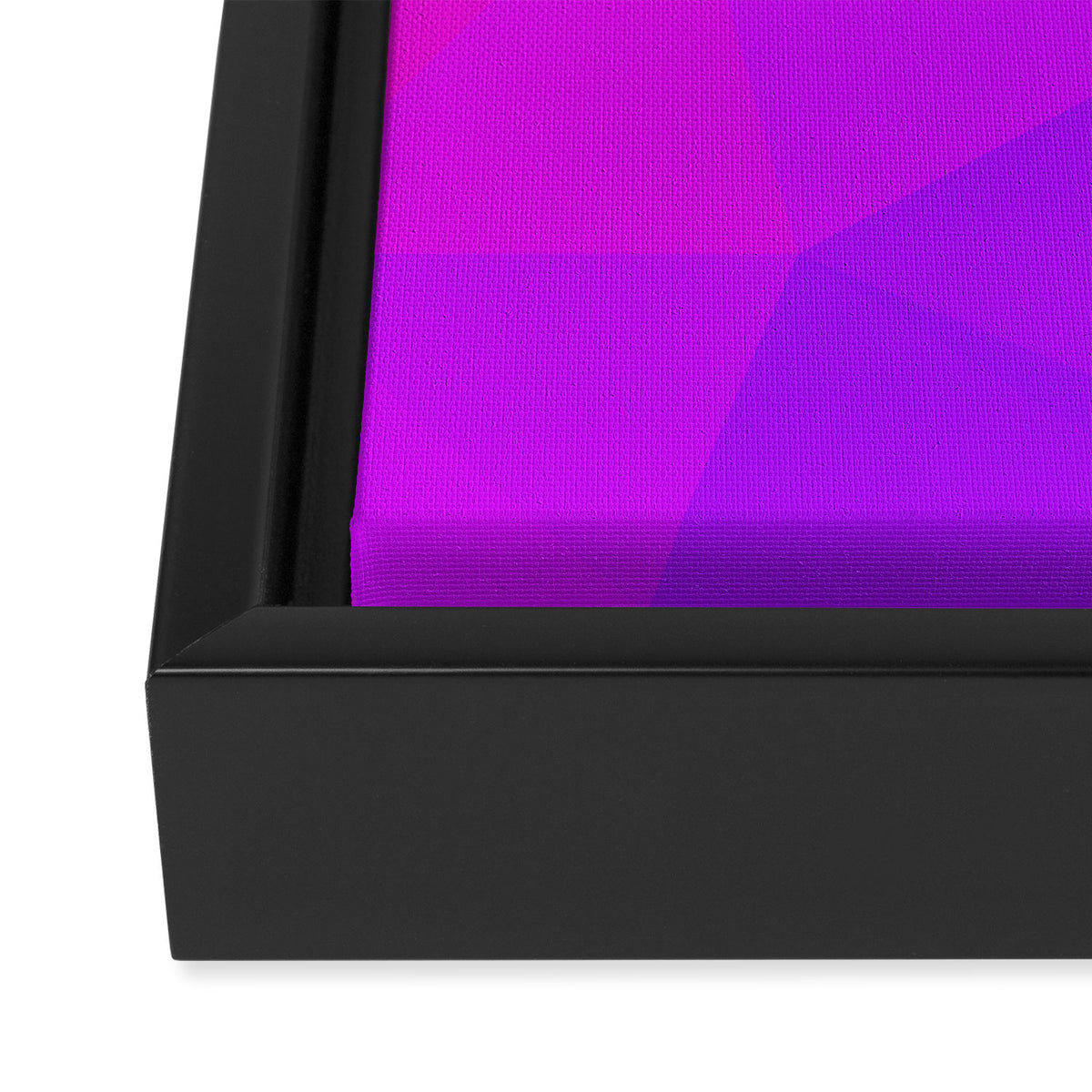 Magenta and Violet Low Poly Pattern Framed Canvas Print Gallery Image 3