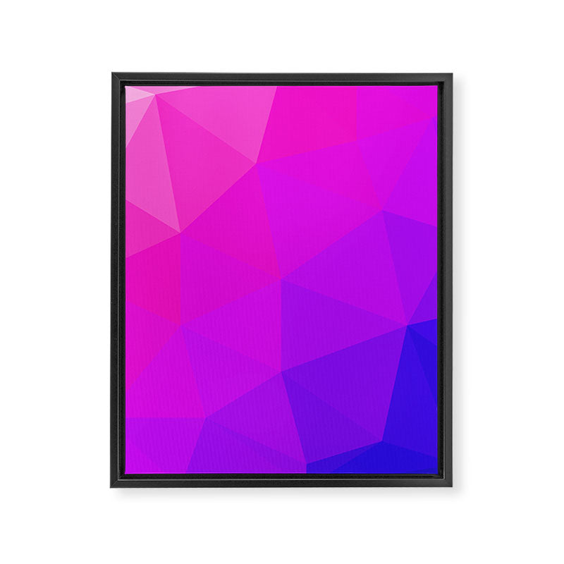 Magenta and Violet Low Poly Pattern Framed Canvas Print Gallery Image 8