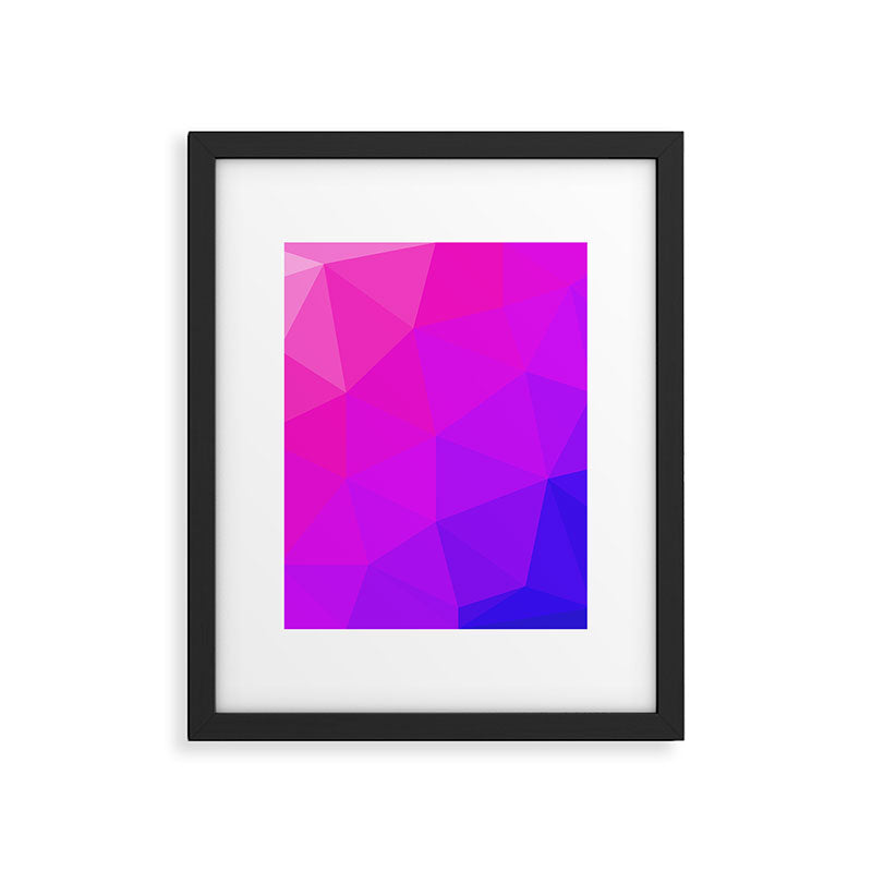 Magenta and Violet Low Poly Pattern Framed Art Print Gallery Image 6