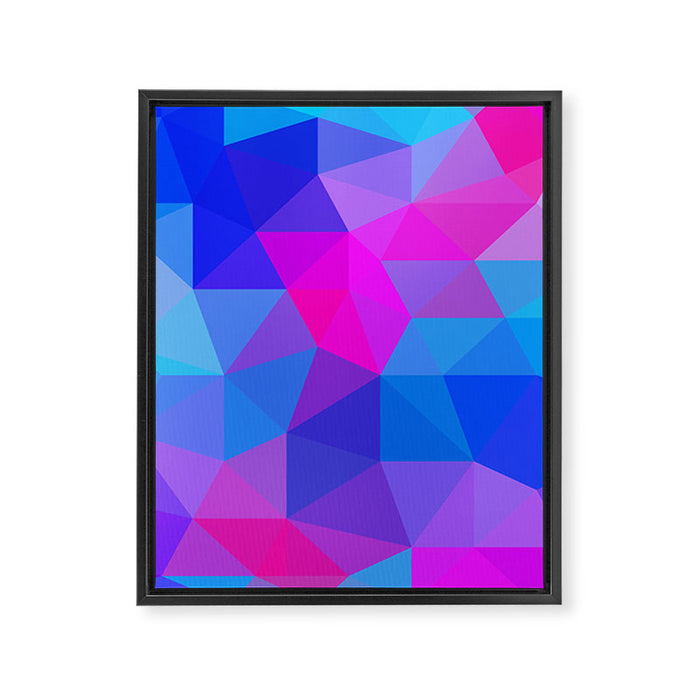 Magenta Blacklight Low Poly Framed Canvas Print Gallery Image 1