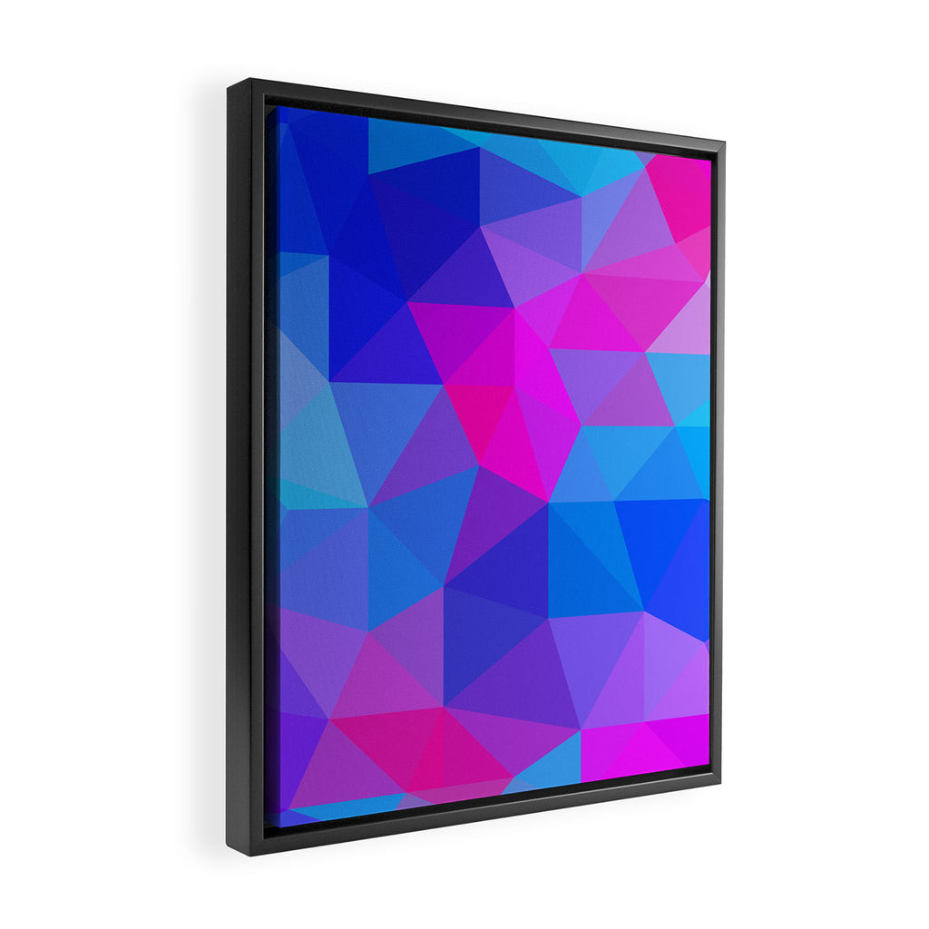 Magenta Blacklight Low Poly Framed Canvas Print Gallery Image 2