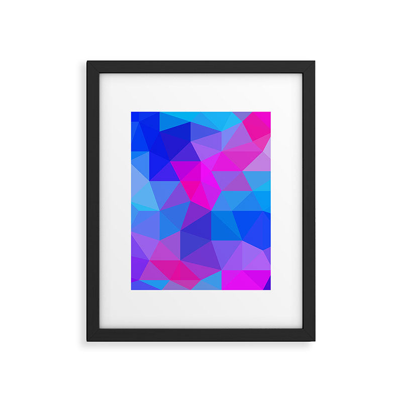 Magenta Blacklight Low Poly Framed Art Print Gallery Image 6