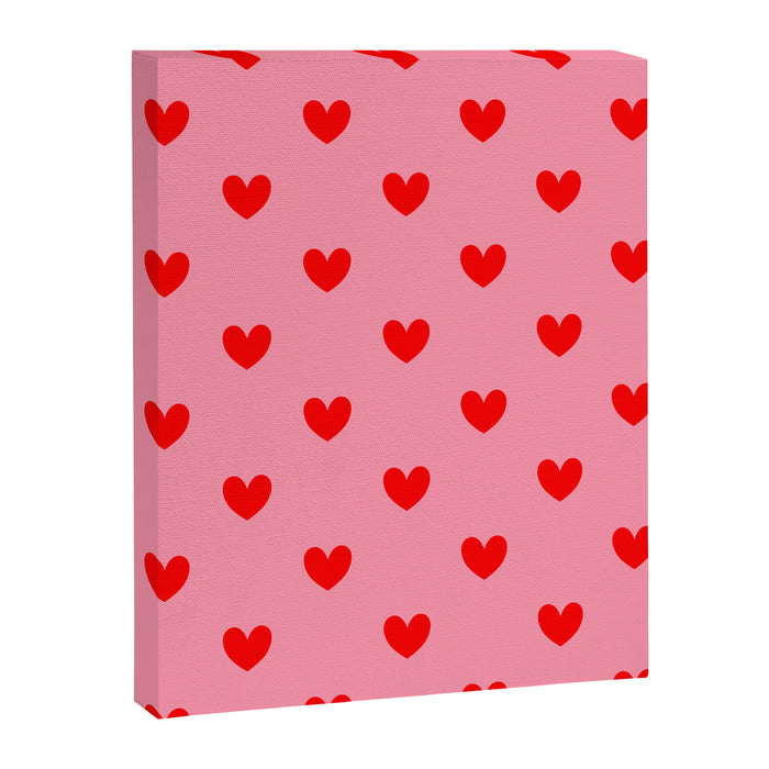 Red Heart Pattern Canvas Print Gallery Image 1