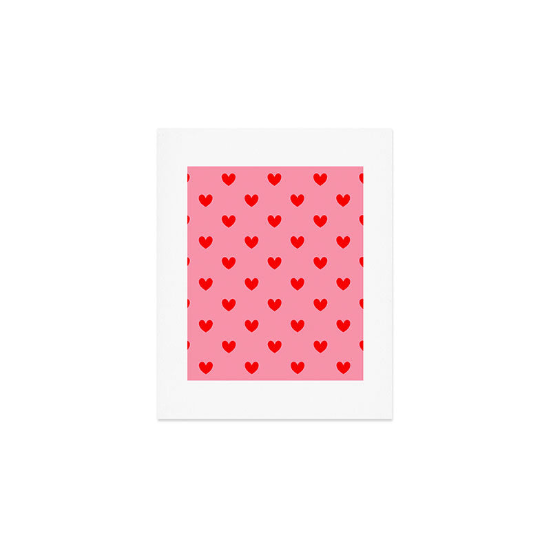 Red Heart Pattern Art Print Gallery Image 1