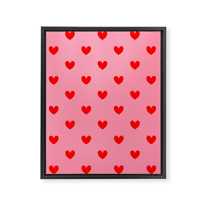 Red Heart Pattern Framed Canvas Print Gallery Image 6