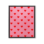 Red Heart Pattern Framed Canvas Print Gallery Image 6