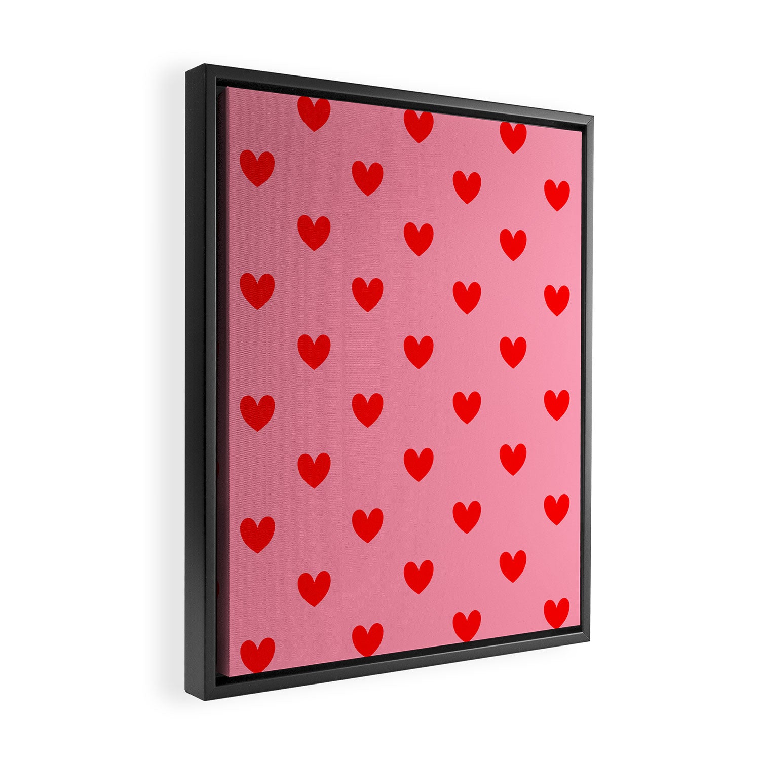 Red Heart Pattern Framed Canvas Print Gallery Image 2