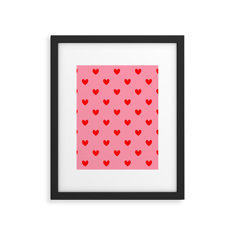 Red Heart Pattern Framed Art Print Gallery Image 5