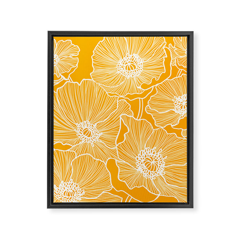 Saffron Yellow Poppies Framed Canvas Print Gallery Image 8
