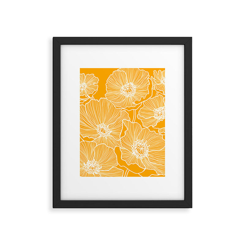Saffron Yellow Poppies Framed Art Print Gallery Image 6