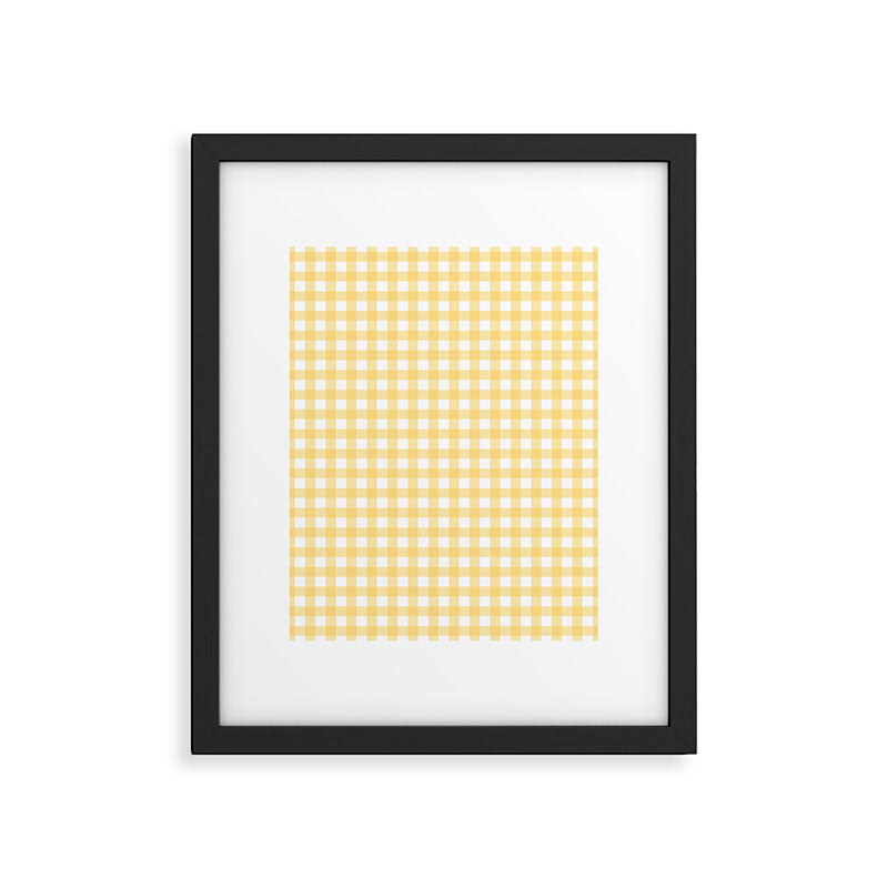 Sunshine Yellow Gingham Framed Art Print Gallery Image 6
