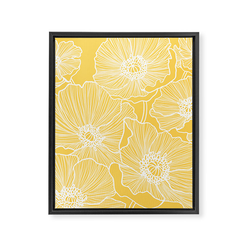 Sunshine Yellow Poppies Framed Canvas Print Gallery Image 8