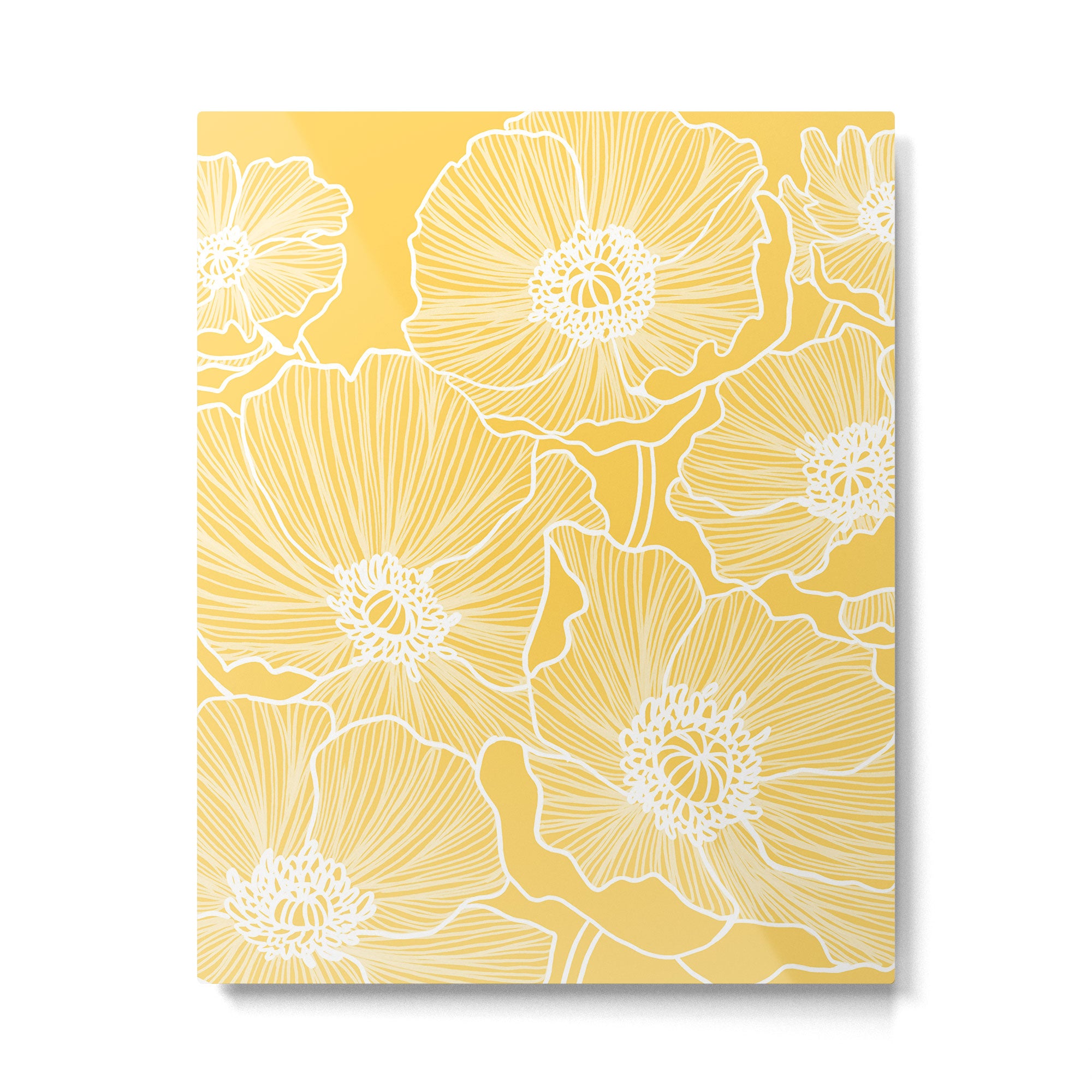 Sunshine Yellow Poppies Metal Print Gallery Image 6