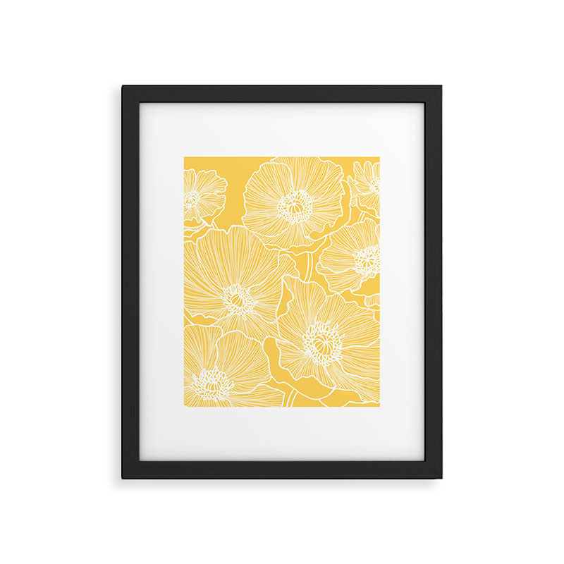 Sunshine Yellow Poppies Framed Art Print Gallery Image 6