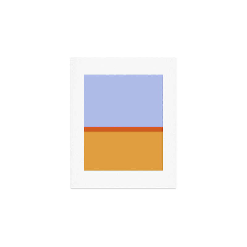 70s Summer Color Block Blue and Orange Art Print Gallery Image 1
