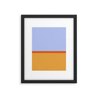 70s Summer Color Block Blue and Orange Framed Art Print Gallery Image 6
