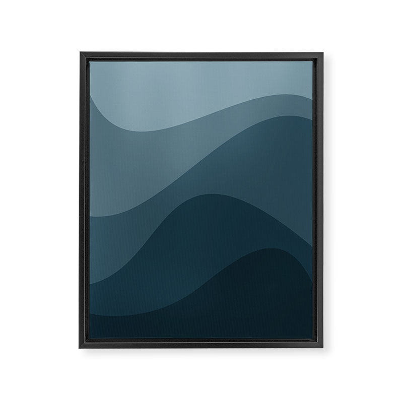 Abstract Color Waves - Blue Tones Framed Canvas Print Gallery Image 6